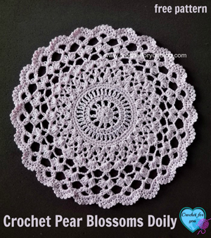 Pear Blossoms Doily by Erangi of Crochet for you | Featured on @beckastreasures Saturday Link Party with @erangi_udeshika @PoshPoochDesign & @BuyHookByCrook!