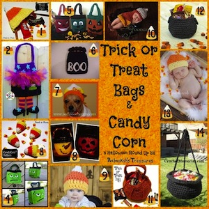 Trick or Treat Bags & Candy Corn - Halloween Round Up via @beckastreasures
