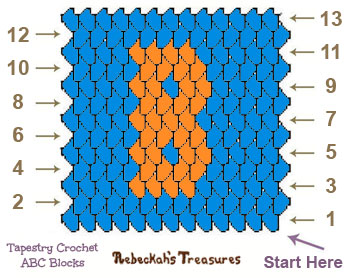 Tapestry Crochet Square B Graph via @beckastreasures