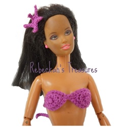 Crochet Barbie Mermaid Top B by Rebeckah's Treasures
