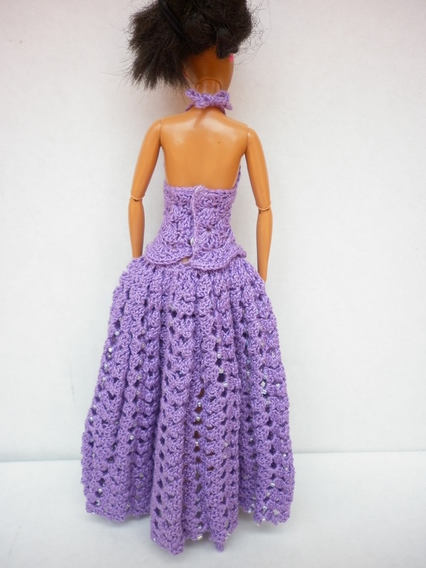 Crochet Barbie Dress w/Beads
