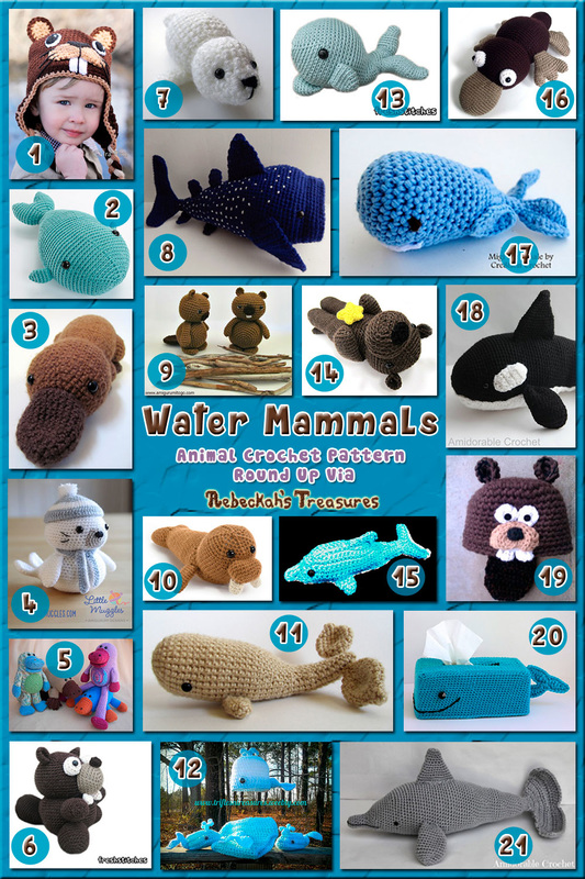 Water Mammals - Animal Crochet Pattern Round Up via @beckastreasures