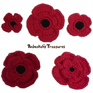 #1 – Remembrance Poppies | Free Crochet Pattern from 2013