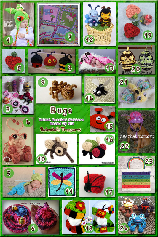 Bugs Part 2 - Animal Crochet Pattern Round Up via @beckastreasures