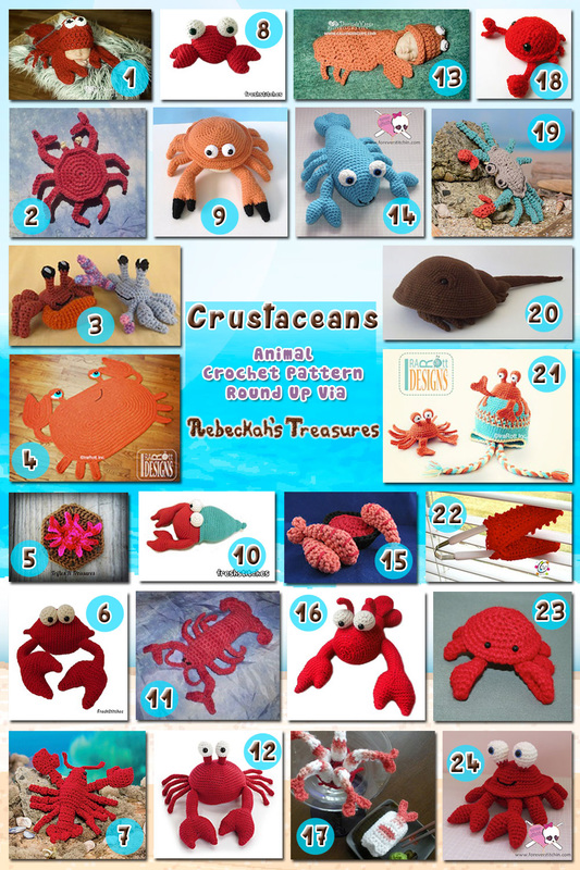 Crustaceans | Animal Crochet Pattern Round Up via @beckastreasures