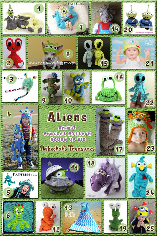 Aliens - Animal Crochet Pattern Round Up via @beckastreasures