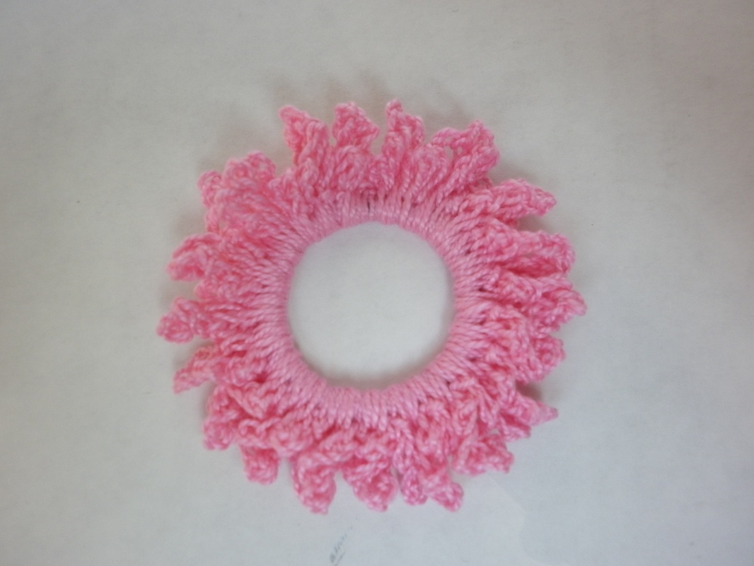 Commissioned Pink Crochet Little Girl Scrunchies