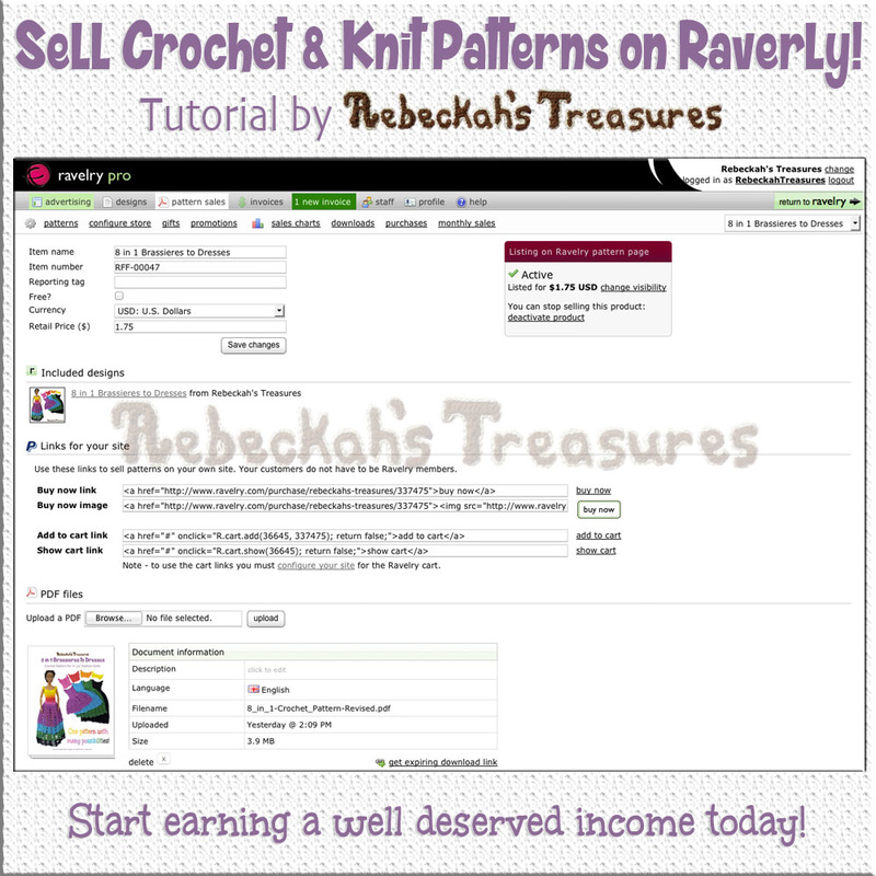 How to Add PDF Patterns to Sell on @Ravelry | Tutorial by @beckastreasures | Start earning a well deserved income today!
