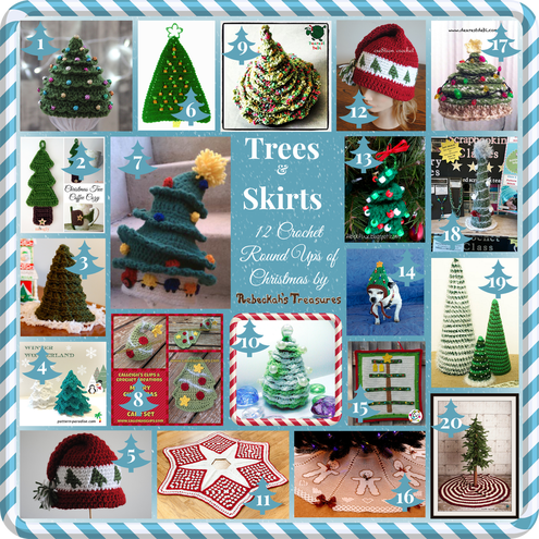 Trees & Skirts - 12 Crochet Round Ups of Christmas via @beckastreasures