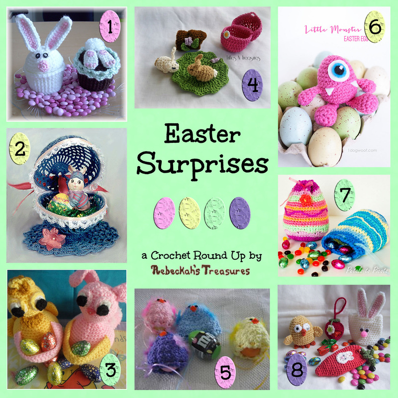 8 Wonderful Easter Surprises – Crochet Pattern Round Up via @beckastreasures | A Round Up of 8 Easter Round Ups!