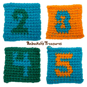 Numbers 2-5 Tapestry Crochet Graph Patterns via @beckastreasures