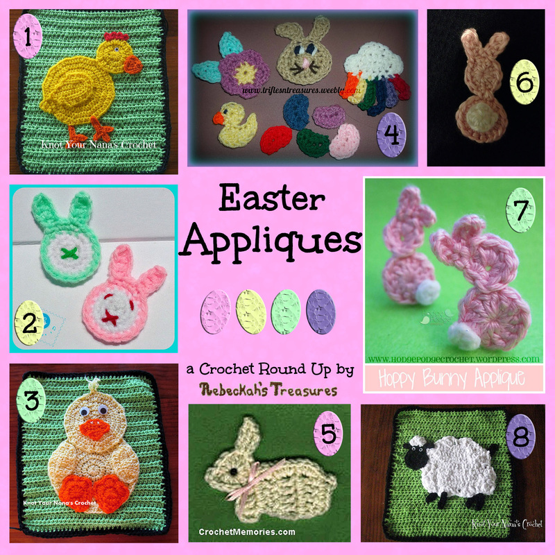 8 Amazing Easter Appliqués – Crochet Pattern Round Up via @beckastreasures | A Round Up of 8 Easter Round Ups!