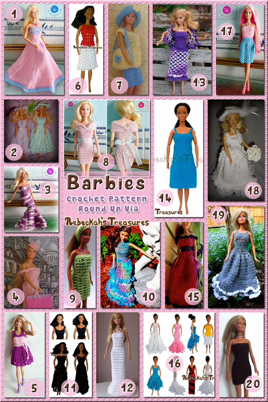 20 Barbie Dresses | 63 Delightful Barbie Crochet Patterns via @beckastreasures