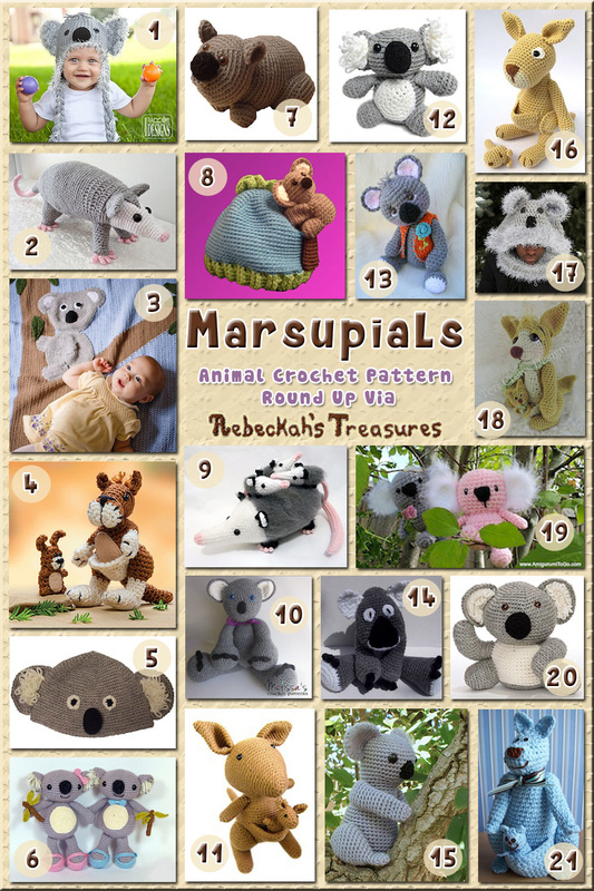 Marsupials - Animal Crochet Pattern Round Up via @beckastreasures