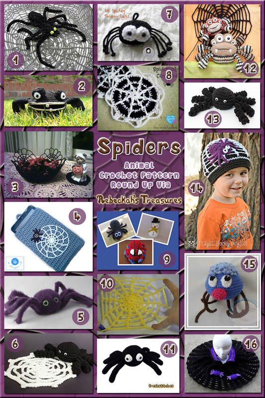 Spiders - Animal Crochet Pattern Round Up via @beckastreasures