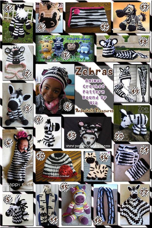Zebras - Animal Crochet Pattern Round Up via @beckastreasures