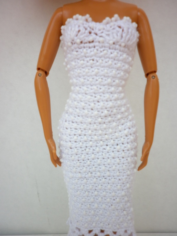 Beaded Elegance - Crochet Barbie Dress