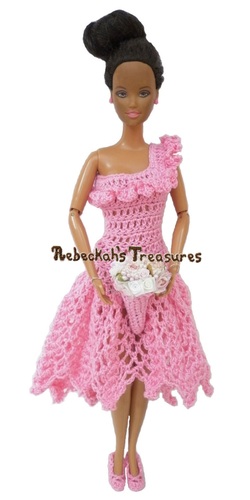 Isabel's Barbie Wedding ~ Barbie Bridesmaid Asymmetrical Neckline