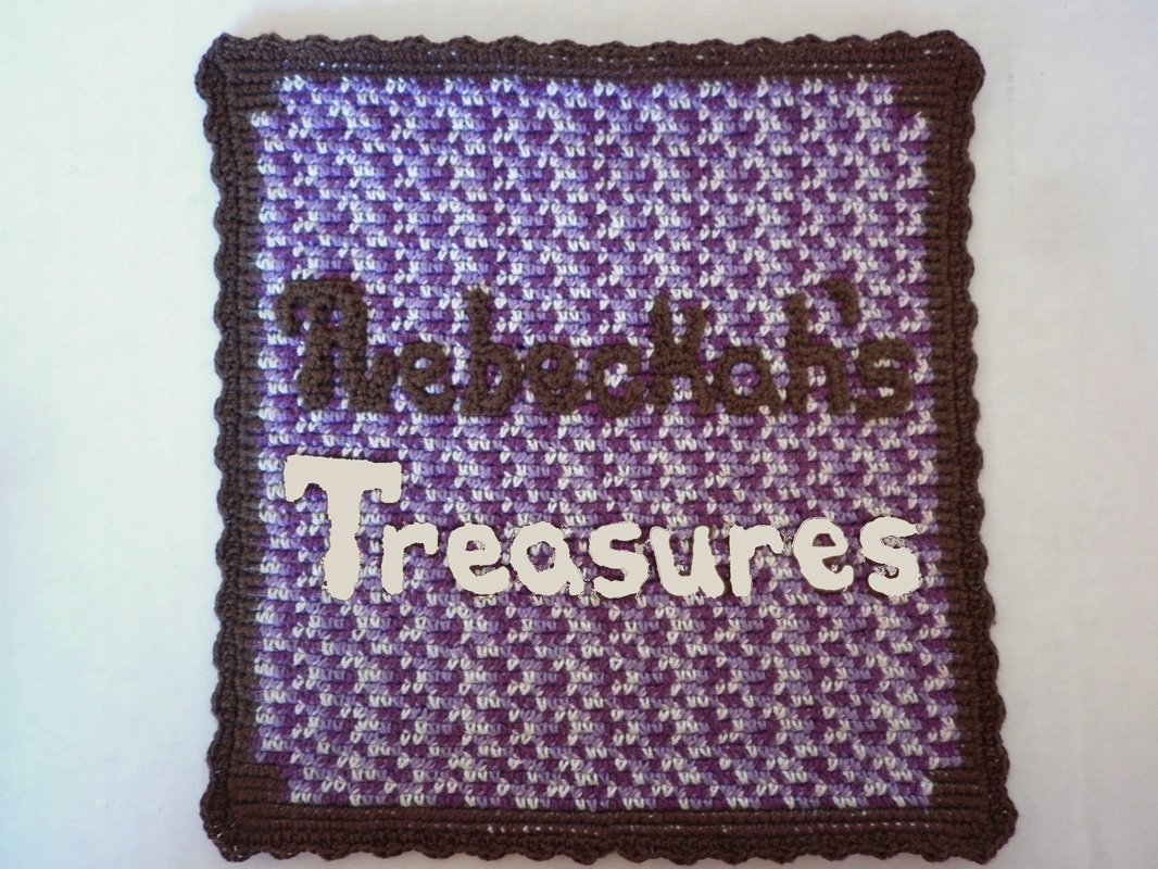 Crocheting Rebeckah's Treasures' Logo - Trying to get the letters to pop out more