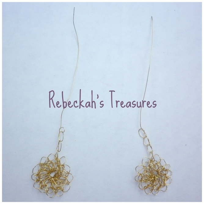 WIP Crochet with Wire Earrings by Rebeckah's Treasures