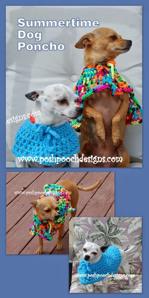 Summertime Dog Poncho by Sara of Posh Pooch Designs | Featured on @beckastreasures Saturday Link Party with @PoshPoochDesign!