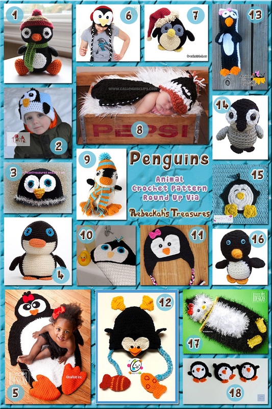 Penguins Part 1 - Animal Crochet Pattern Round Up via @beckastreasures