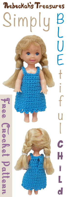 Simply BLUEtiful Child Fashion Doll Dress / Free Crochet Pattern by @beckastreasures