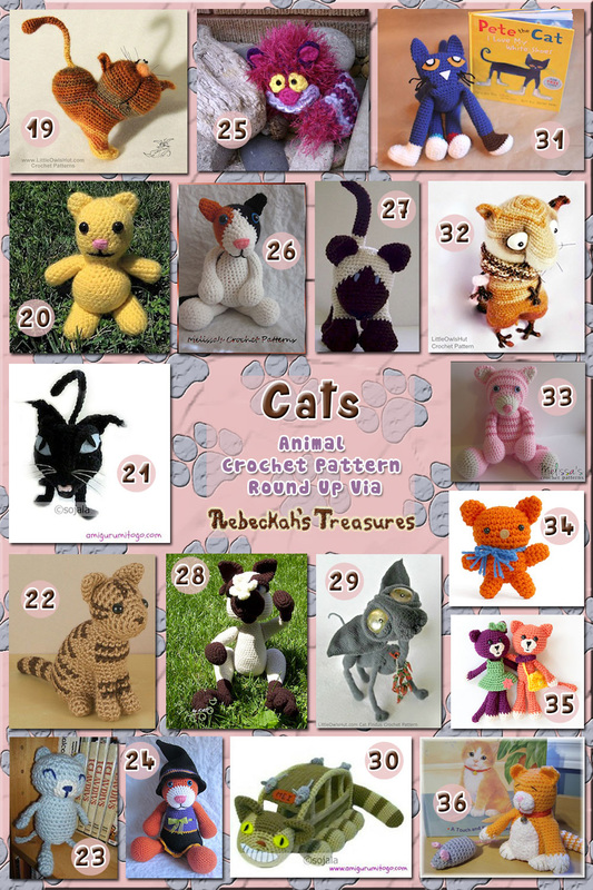 36 Charming Kitty Cat Toys & Loveys (Part B : #19-36) – via @beckastreasures with @melissaspattrns @LittleOwlsHut & @sharonojala | 4 Cat Animal Crochet Pattern Round Ups!