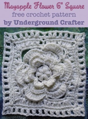 Mayapple Flower Square by Marie of Underground Crafter - Featured on @beckastreasures Saturday Link Party!