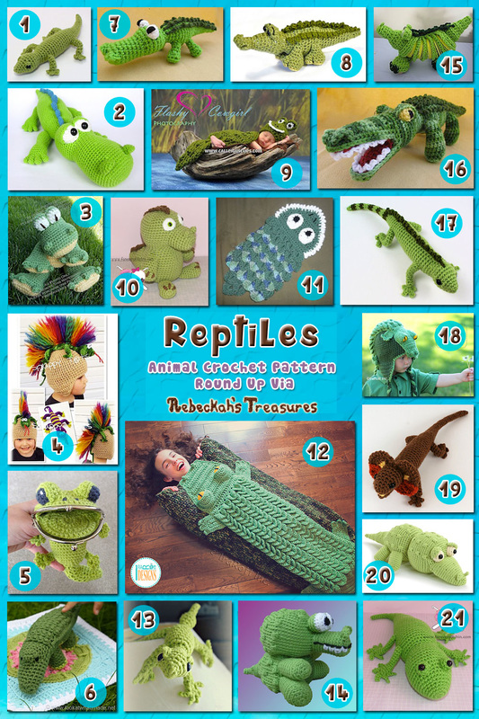 Reptiles | Animal Crochet Pattern Round Up via @beckastreasures