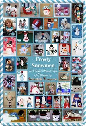 Frosty Snowmen - 2 of 12 Crochet Round Ups of Christmas by Rebeckah's Treasures (@beckastreasures)