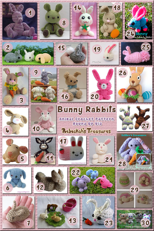 30 Adorable Seated & Crouched Bunny Rabbit Toys – via @beckastreasures with @sharonojala | 11 Easter Animal Crochet Pattern Round Ups!