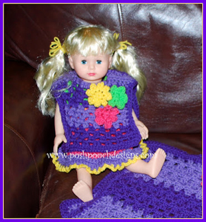 Dolly Spring Poncho For American Girl Dolls by Sara of Posh Pooch Designs | Featured on @beckastreasures Saturday Link Party with @PoshPoochDesign!