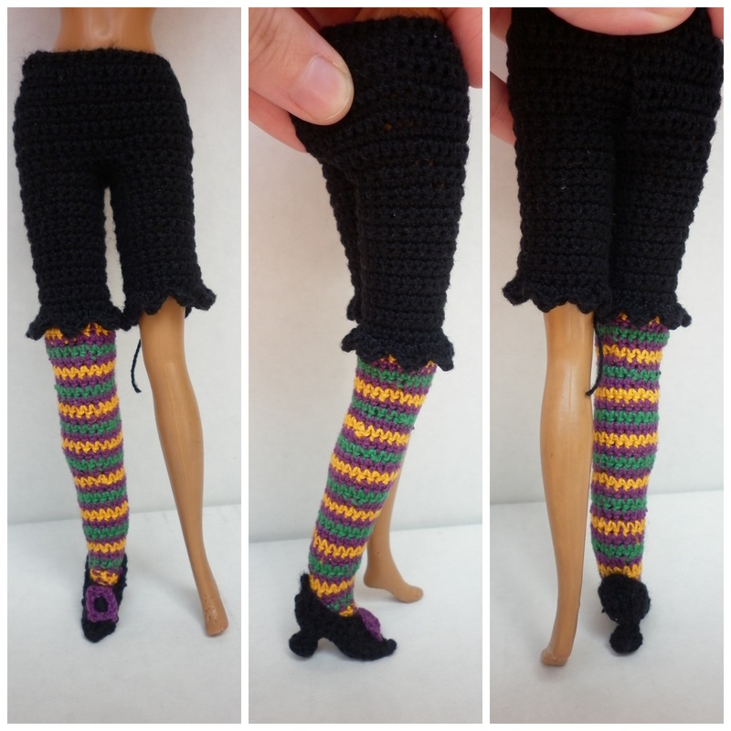 Crochet Barbie Witch Leggings and Heels WIP
