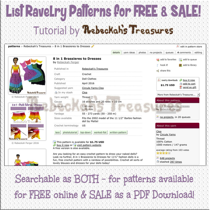 How to List Patterns for Free & Sale on @Ravelry | Tutorial by @beckastreasures | Searchable as BOTH - for patterns available for FREE online & for SALE as a PDF download!
