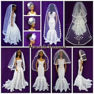 #3 – Fashion Doll Wedding Veils | Free Crochet Pattern from 2014