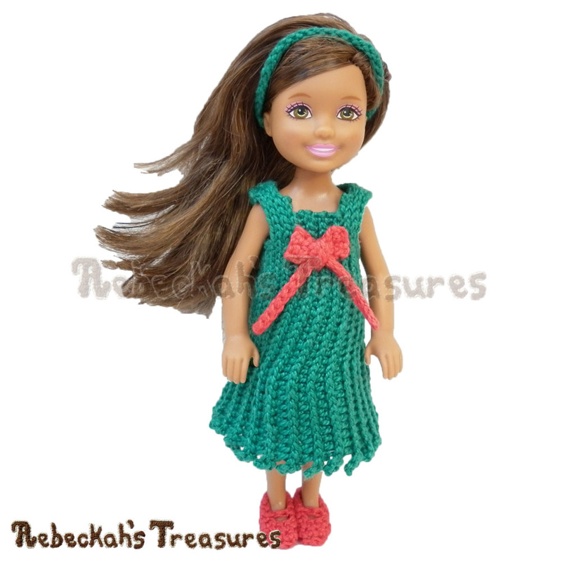 Festive Cheer Holiday Girl Fashion Doll Dress Crochet Pattern by @beckastreasures via @americanCrochet