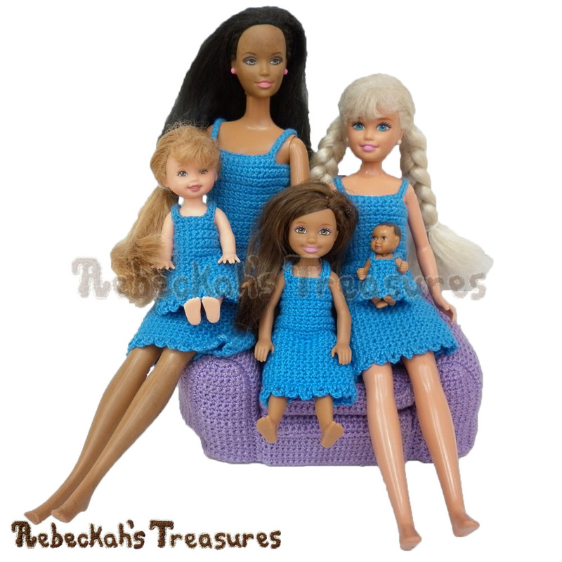 Simply BLUEtiful Fashion Doll Dresses | FREE crochet patterns via @beckastreasures | A wonderful doll pattern series for beginners! #barbie #crochet
