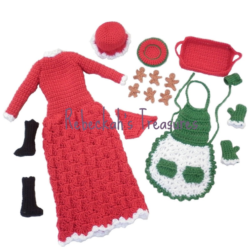 Crochet Mrs. Barbie Claus by Rebeckah's Treasures ~ The Full Set
