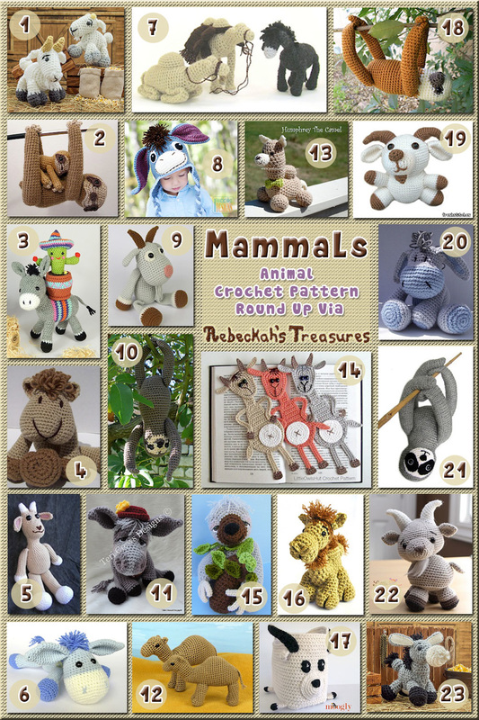Mammals: Donkeys, Goats, Camels & Sloths | Animal Crochet Pattern Round Up of camels, donkeys, goats & sloths via @beckastreasures