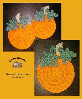 Harvest Pumpkin Coasters by Cylinda of Crochet Memories - Featured on @beckastreasures Saturday Link Party!