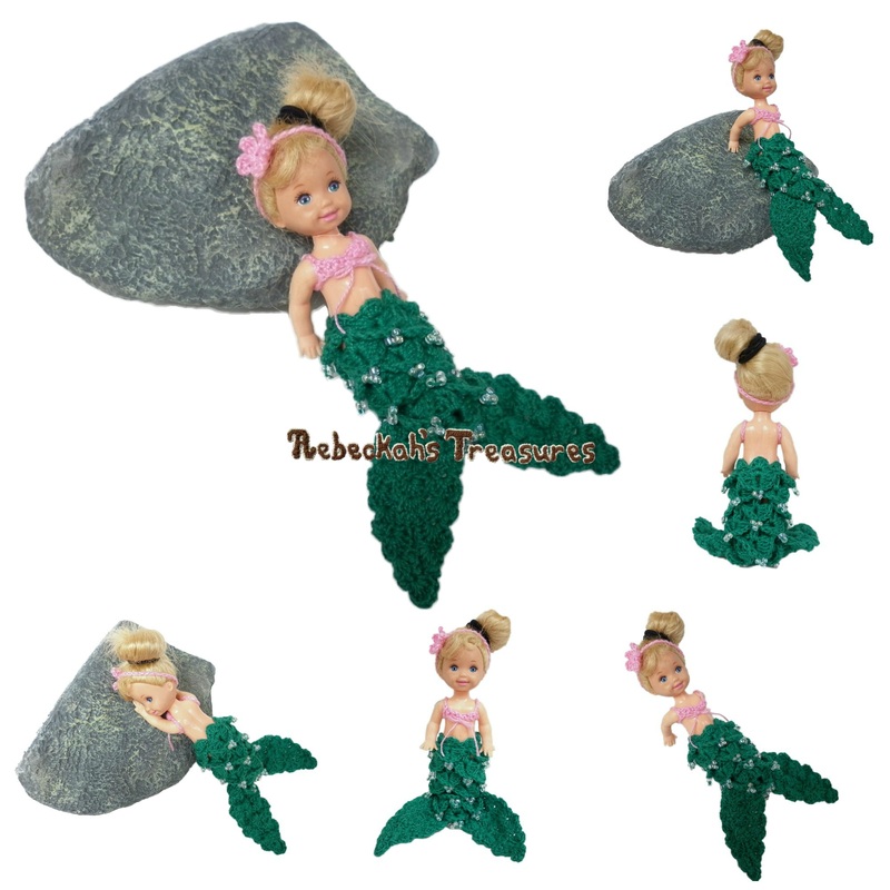 Little Crochet Mermaid ~ Fits the Kelly doll by Mattel