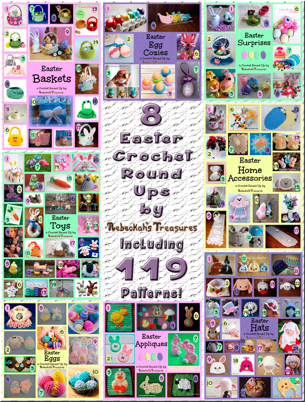 8 Easter Crochet Round Ups by @beckastreasures!