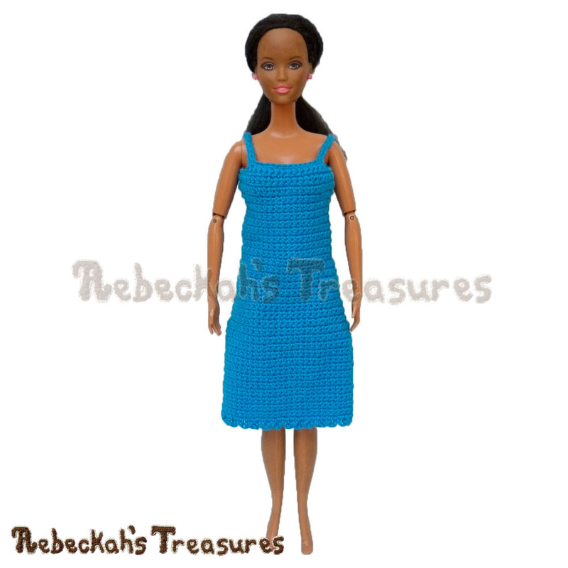 Simply BLUEtiful Woman Fashion Doll Dress / Free Crochet Pattern by @beckastreasures