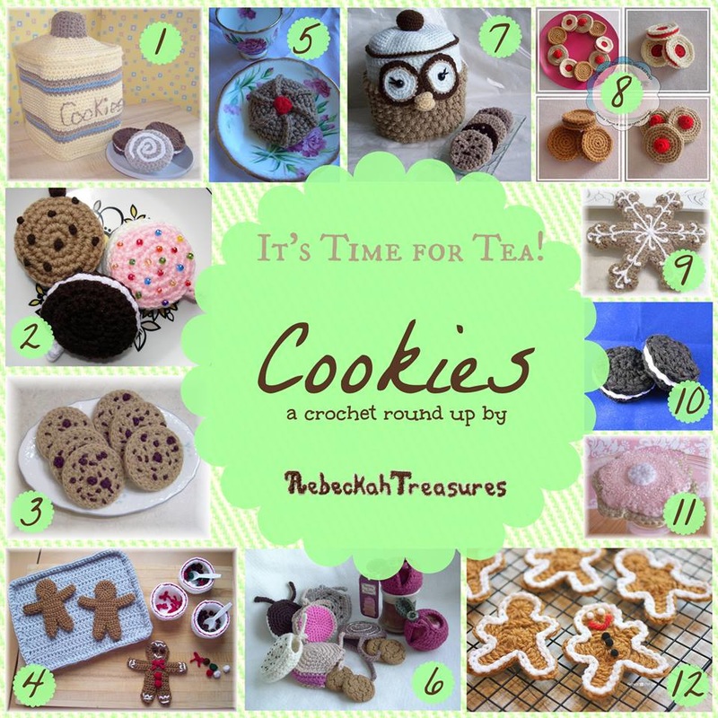 12 Warm Gooey Cookies – Crochet Pattern Round Up via @beckastreasures with @RepeatCrafterMe | A Round Up of 5 Teatime Round Ups!
