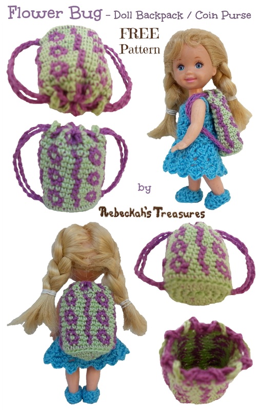 Flower Bug Doll Backpack / Coin Purse - Free Pattern www.rebeckahstreasures.com/blog/flower-bug-doll-backpack-coin-purse-pattern