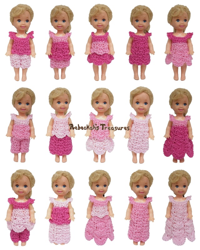 Pretty in Pink Free Crochet Pattern for Children Fashion Dolls by Rebeckah's Treasures
