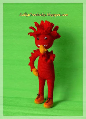 Fiery doll ... Lalka Ognik by Lalka Crochetka | Featured on @beckastreasures Saturday Link Party!