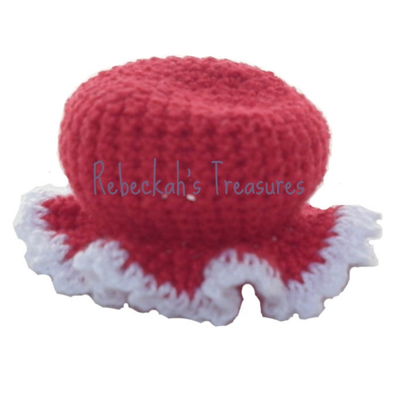 Crochet Mrs. Barbie Claus' Hat by Rebeckah's Treasures