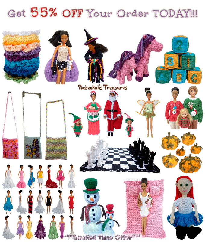 Take 55% OFF ANY / ALL Crochet Patterns! Valid until June 7th, 2015 via @beckastreasures